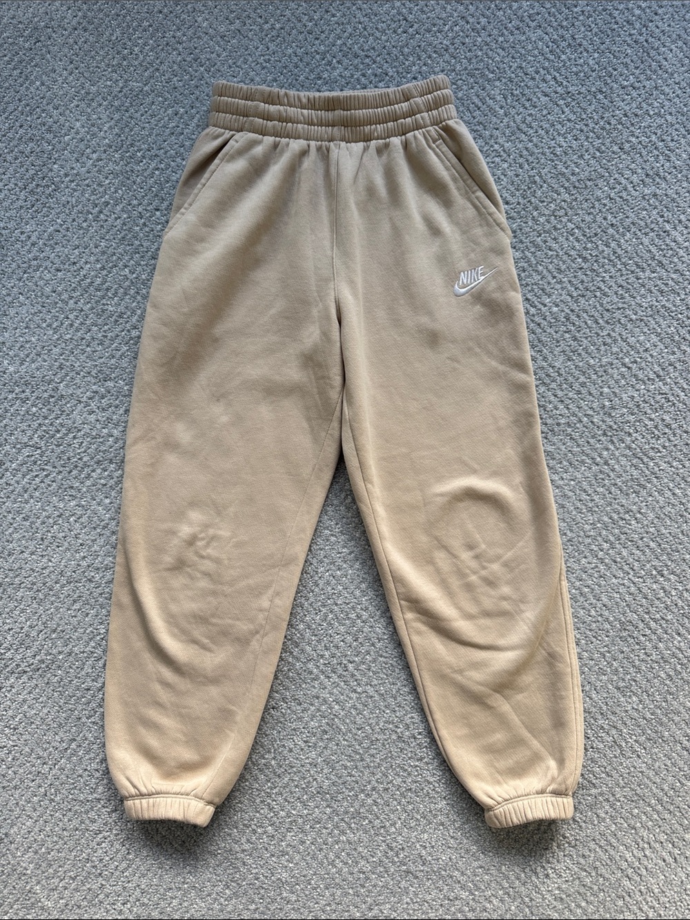 Nike Kids Tan Jogger Sweatpants with White Logo